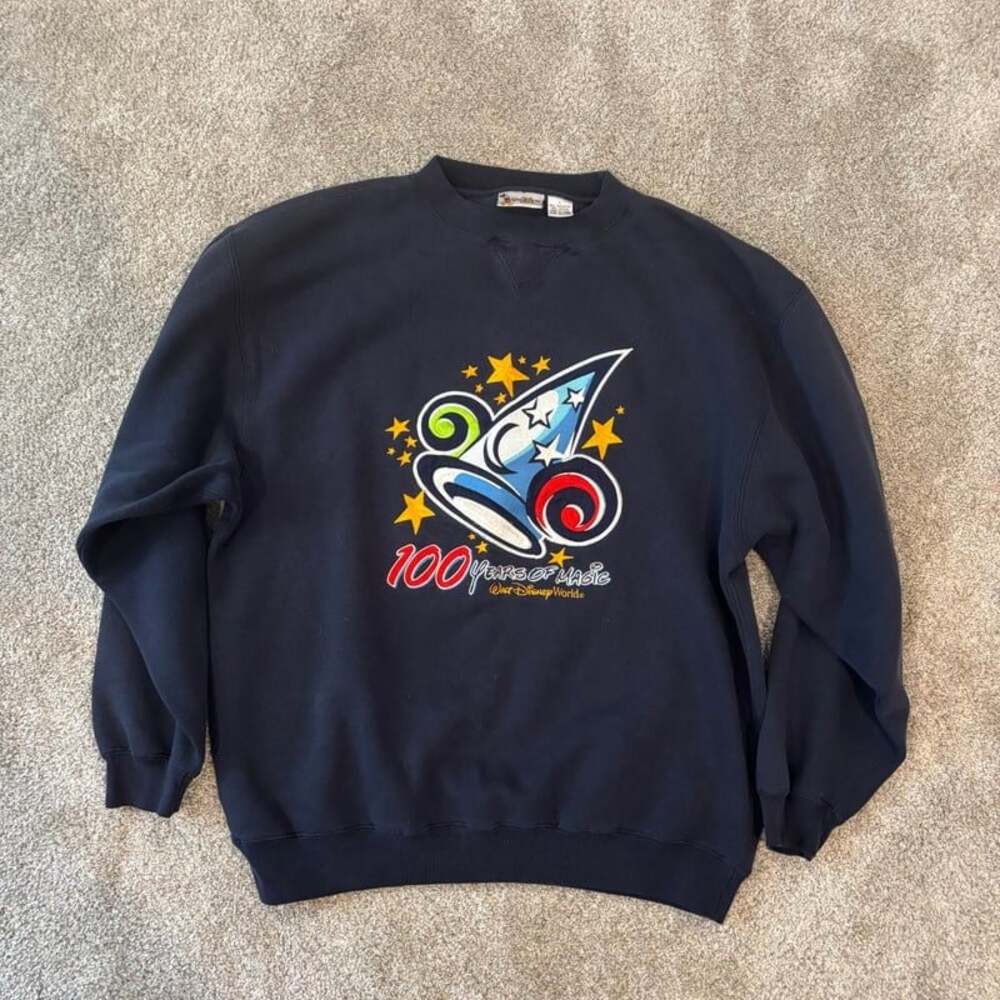 Vintage Walt Disney World 100 Years Of Magic Blue Sweatshirt
